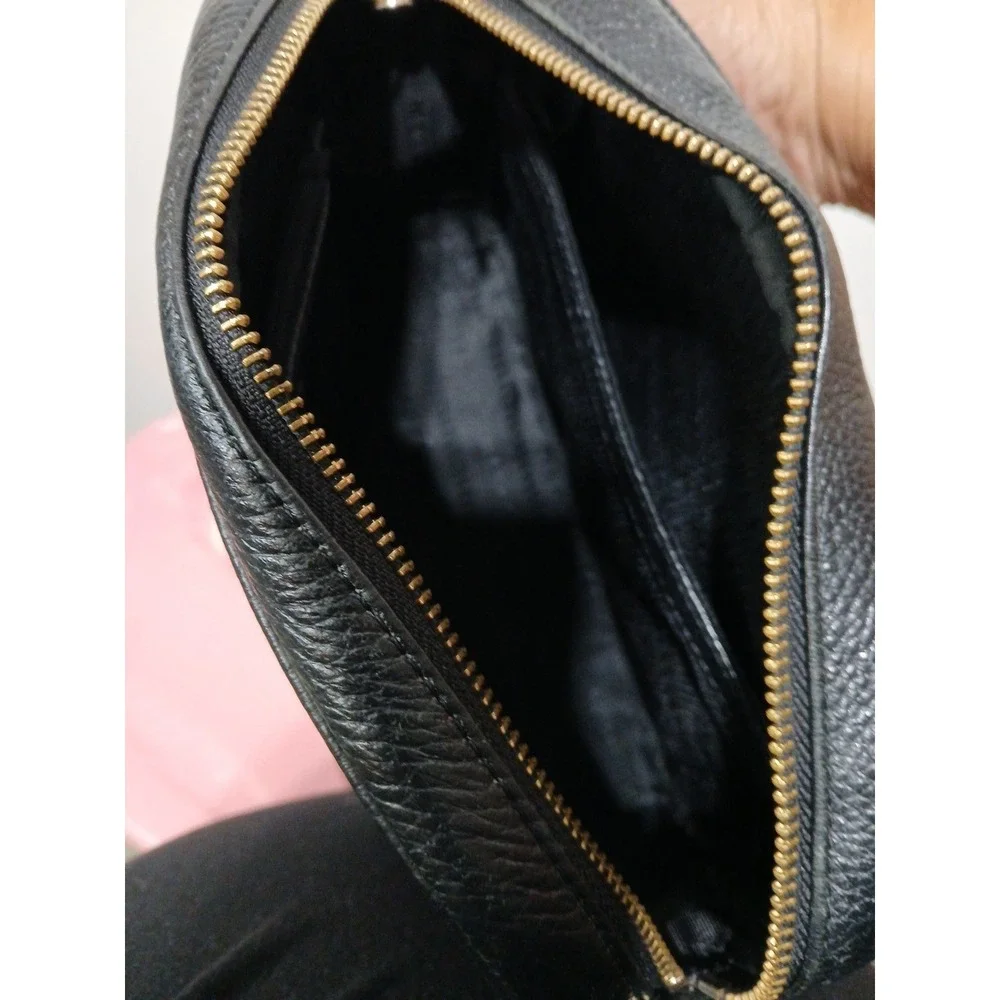 Metrocity Black Pebbled Leather Camera Crossbody Bag ~ Soft Quality Leather